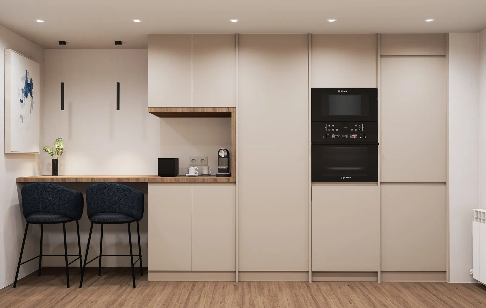 Render del proyecto de cocina de la reforma integral PN17